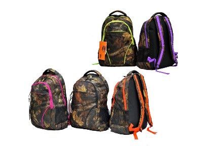 12 Wholesale 19" Hunting Backpack With Orange Trim