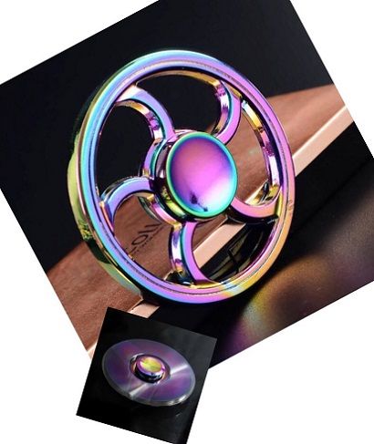 Wholesale Metal Fidget SpinneR--Rainbow Anodized Round - - wholesalesockdeals.com