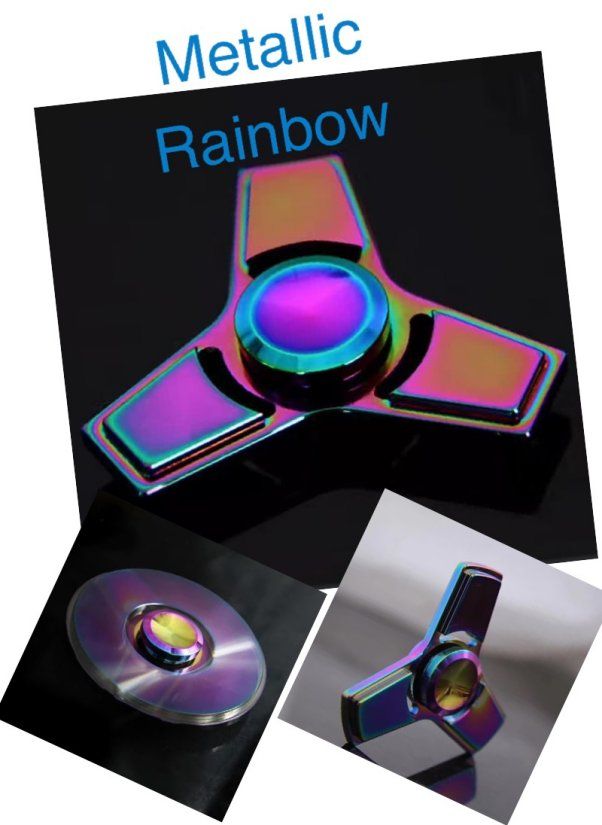 20 Wholesale Metal Fidget SpinneR--Rainbow Anodized TrI-Spinner