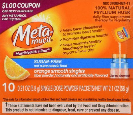 100 Pieces of MetA-Mucil Multihealth Fiber, 10 Pkts