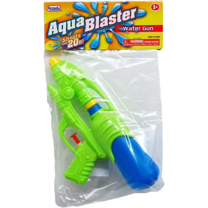 72 Wholesale 9.25" Water Gun In Poly Bag W/ Header, 3 Assrt Clrs