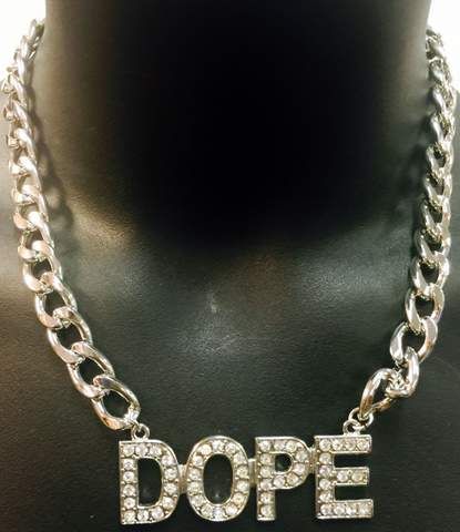 48 Pieces of Rhinestone Silver Dope Necklace