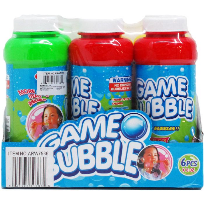 36 Pieces of 5.5" 8 Oz Bubble Solution In 6pc Covered Pdq