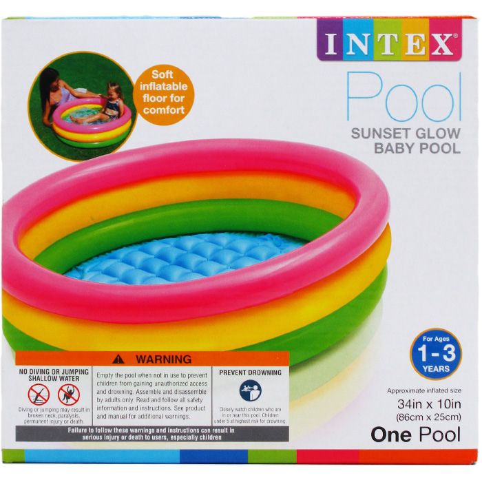 6 Pieces of 34"x10" 3-Ring Baby Pool W/ Inf. Floor In Color Box