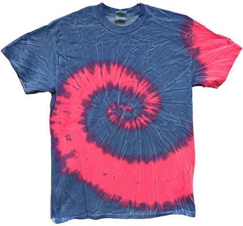 Neon Pink Blue Tie Dye Shirt