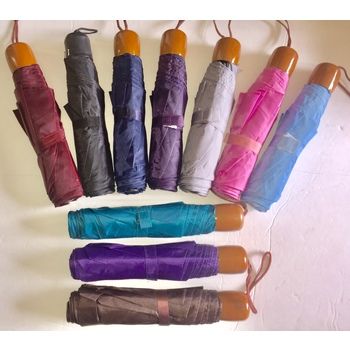 60 Pieces of Solid Colored Compact Mini Umbrellas