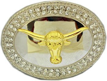 12 Pieces of Golden Bull Head Belt Buckle