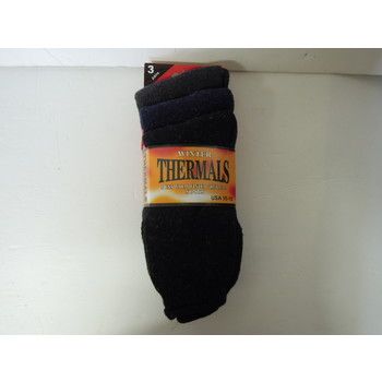 60 Pairs of Men's Winter Thermal Socks - 3 Pack