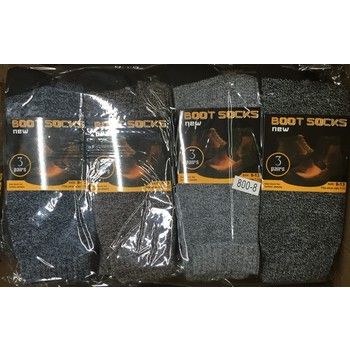 60 Pairs of Men's Boot Socks - 3 Pack