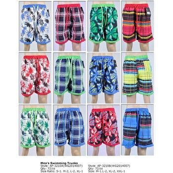 72 Pieces of Men's Swimming Shorts W/mesh Lining And Pockets