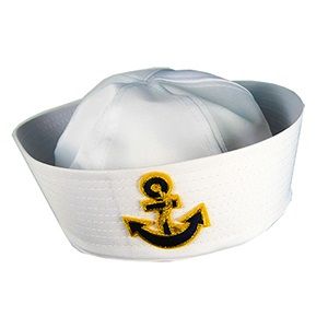 60 Wholesale White Sailor Hat W/ Anchor