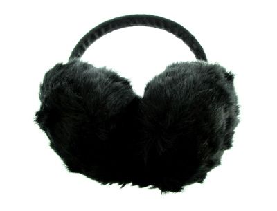 24 Wholesale Black Furry Earmuffs With Band That Goes Over The Head