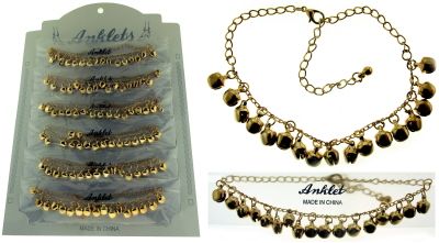 72 Wholesale GolD-Tone Chain With Round Shaped Metal Dangles
