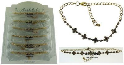 72 Wholesale GolD-Tone Chain With Multiple Cross Shaped Accents And Round Crystal Accents
