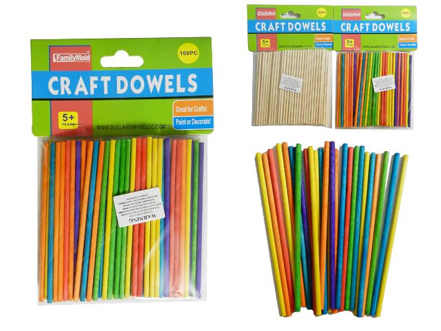 144 Pieces of 100pc Wooden Dowels