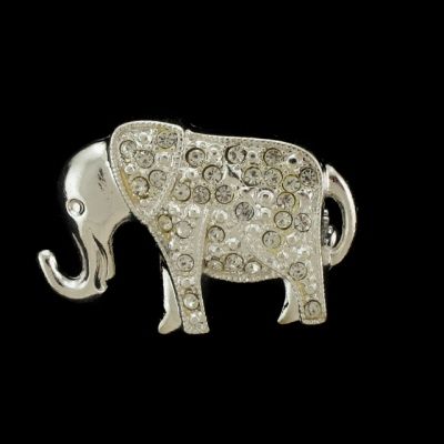 36 Pairs of Silver Tone Elephant With Rhinestone Accents Pin
