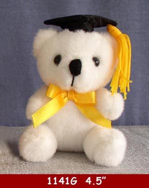 36 Wholesale 4.5" White Graduation Bear