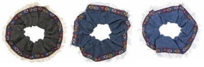 72 Pieces of Assorted Cotton Denim Fabric With A Floral Ribbon Trim