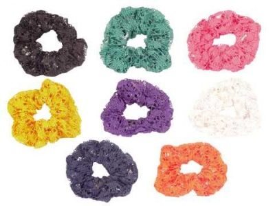 72 Pieces of Assorted Color Crochet Look Scrunchies