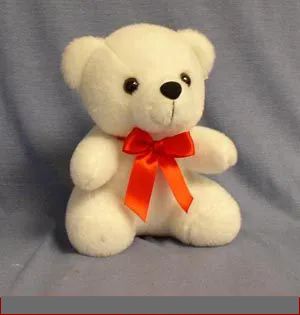 48 Pieces of White Bear With Red Ribbon