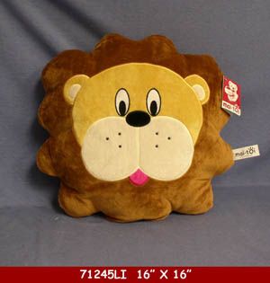 12 Pieces of 16" X 16" Stuffed Lion Pillow