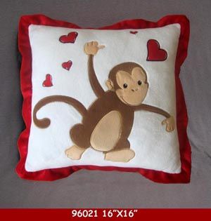 36 Pieces of 16" X 16" Plush Love Monkey Pillow