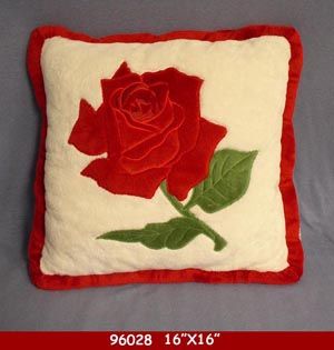 12 Pieces of 16" X 16" Plush Rose Pillow
