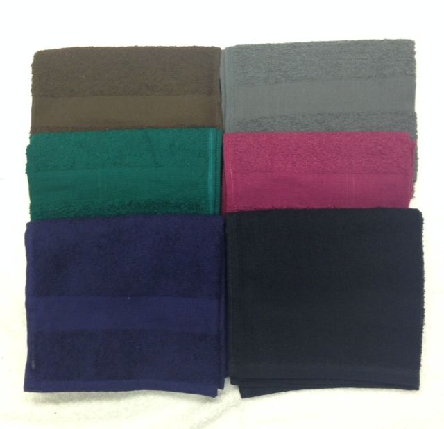 120 Wholesale Eurocale Bleach Resistant Colored Hand Towels 16 X 27 Black