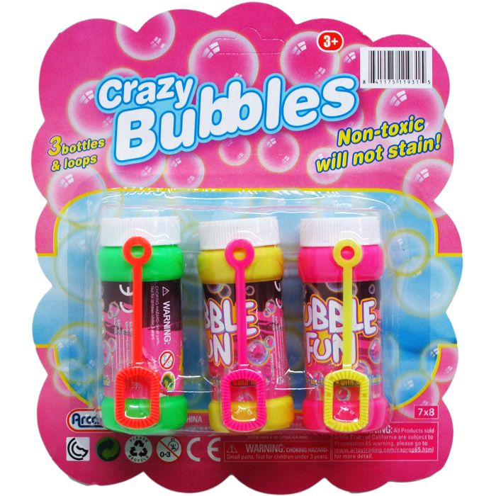 24 Wholesale Three Piece Crazy Bubbles