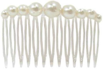 72 Wholesale White Pearl Look Beads On Comb