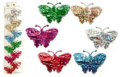 72 Wholesale Silver Snap Clip With Assorted Color SequiN-Look Vinyl,