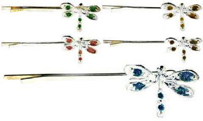 72 Wholesale SilveR-Tone Bobby Pin, With SilveR-Tone Dragonfly