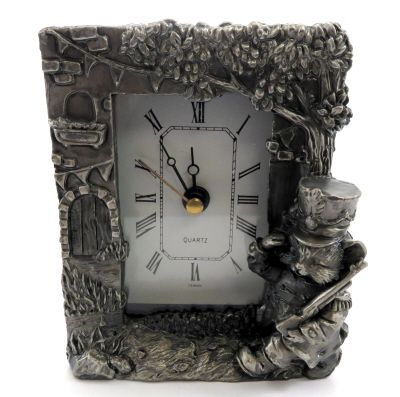 10 Pairs of Pewter Framed Clock With A Cat As A Soldier