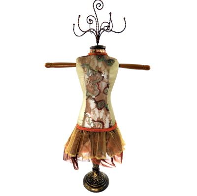4 Pieces of Tan And Brown Ornate Jewelry Display Doll