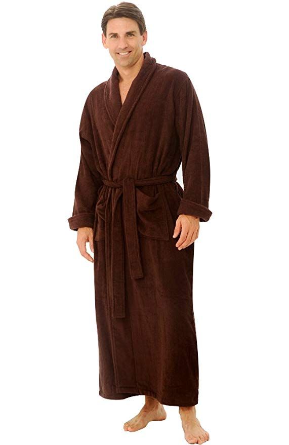 4 Pieces of Tahoe Fleece Shawl Collar Robe In Brown