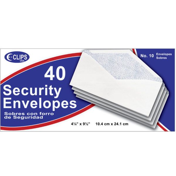 24 Packs of Security Envelopes, # 10, 40 Ct.