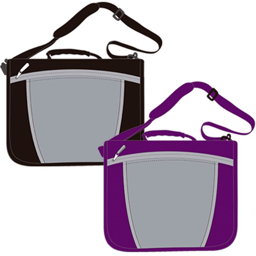 12 Wholesale Zipper Carry Bag Binder 1.5", 13.5"x13.5", Navy, Black And Purple