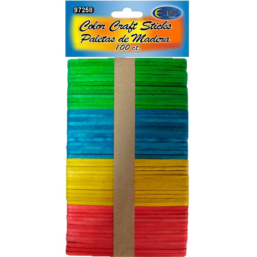 48 Pieces of Assorted Colors Craft Sticks - 100 Count
