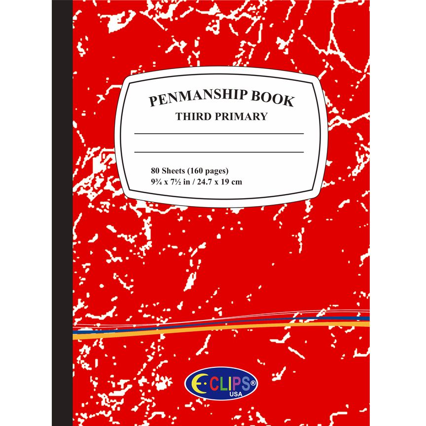 48 Wholesale Third/primary Grade Penmanship Book - Red