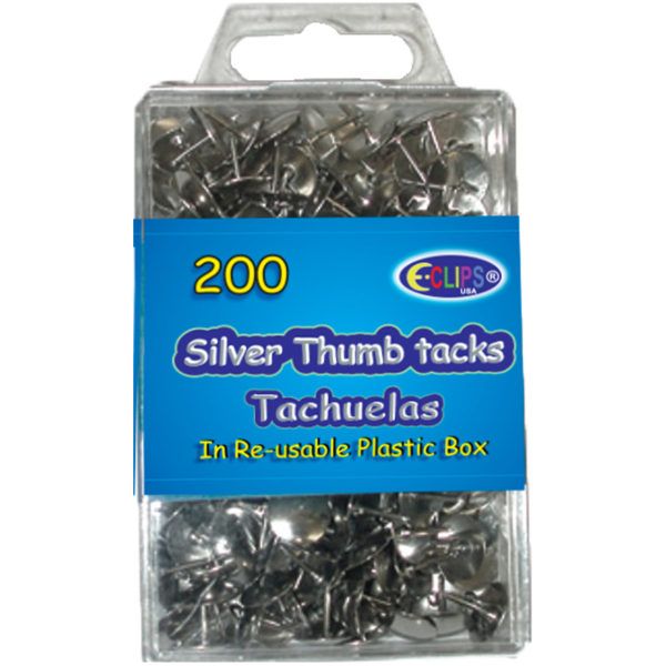 48 Bulk Thumb Tacks, Silver, 200 Ct.,