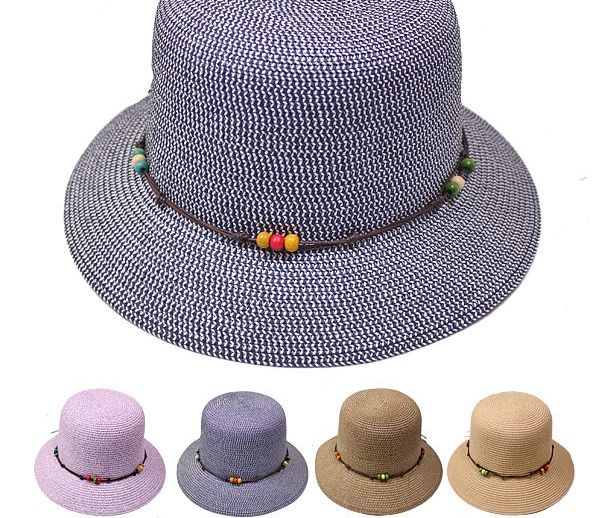 12 Pieces High Quality Elegant Woman Straw Bucket Hat Bucket Hats at