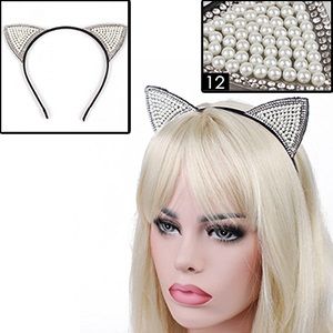 288 Pieces Faux Pearl & Gemstone Cat Ears Headbands. - Costumes & Accessories