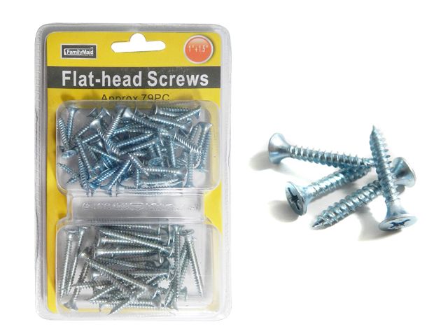 96 Pieces of Flat Head Screws, 170grams