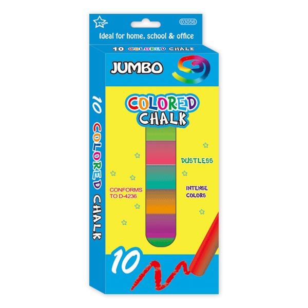96 Wholesale 8 Count Jumbo Colored Chalks