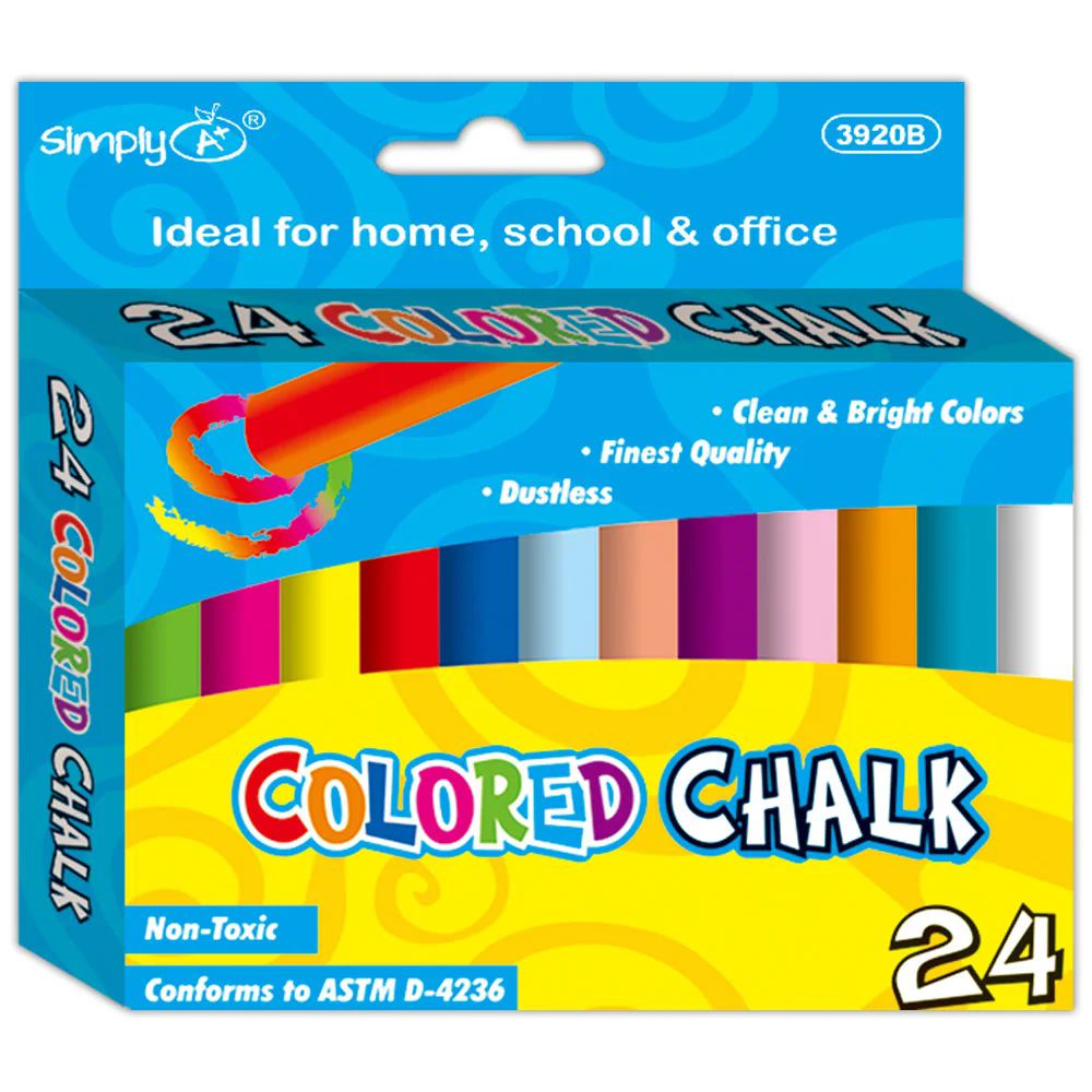 48 Pieces of 24ct colored chalks
