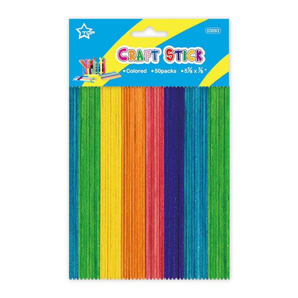 96 Pieces of Colored Wooden Craft Stick