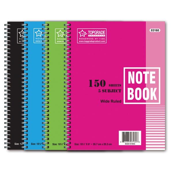 72 Pieces Five Subject Spiral Notebook - Note Books & Writing Pads