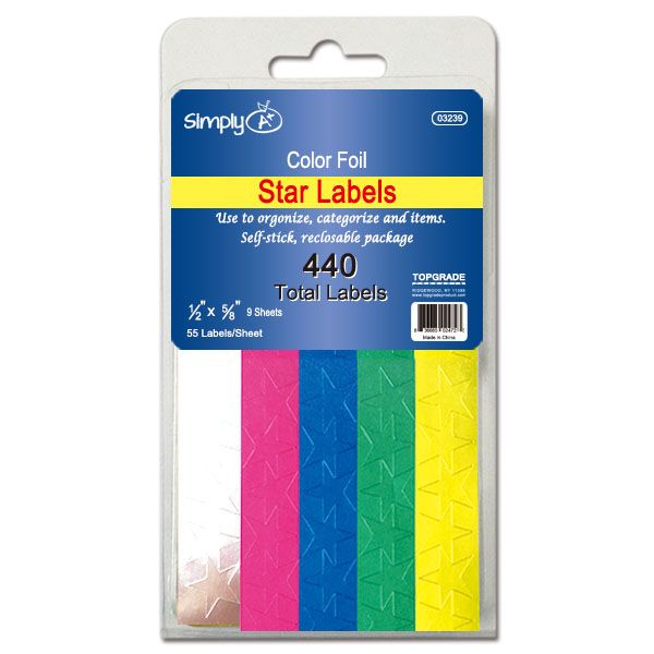 24 Pieces of 440ct Star Labels Color Foil