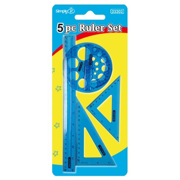 BAZIC 5-Piece Geometry Ruler Combination Sets Bazic Products