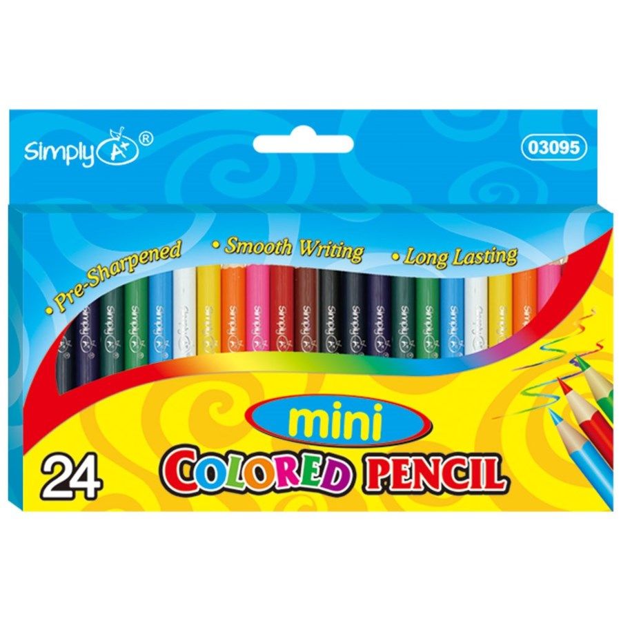 96 Wholesale 24 Mini Color Pencil